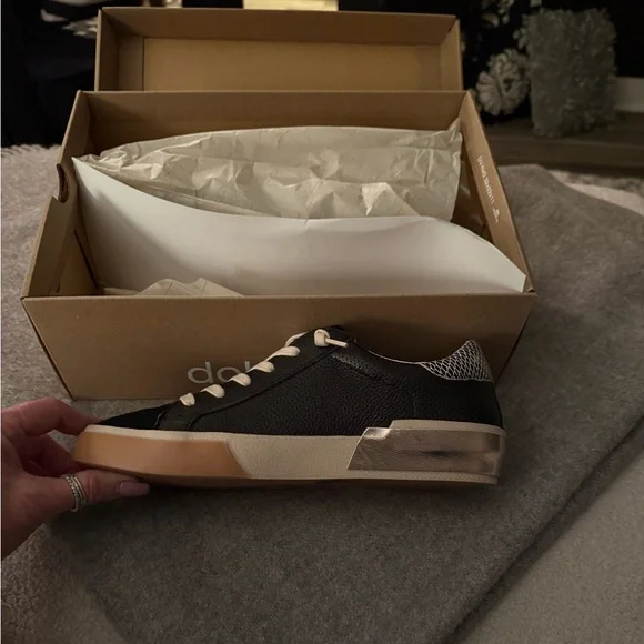 Dolce Vita Perf Black and Tan Sneakers - Picture 1 of 6